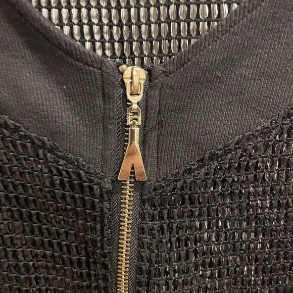 Emilio Pepe Ray Black Mesh Zip-up Jacket Size S Bomber Witchy Y2K Artsy Sheer - Picture 2 of 11
